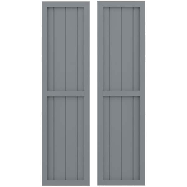 Ekena Millwork Americraft 4-Board Exterior Wood 2 Equal Panel Framed Board-n-Batten Shutters, ARW101BF414X80CHH, PR ARW101BF414X80CHH - main